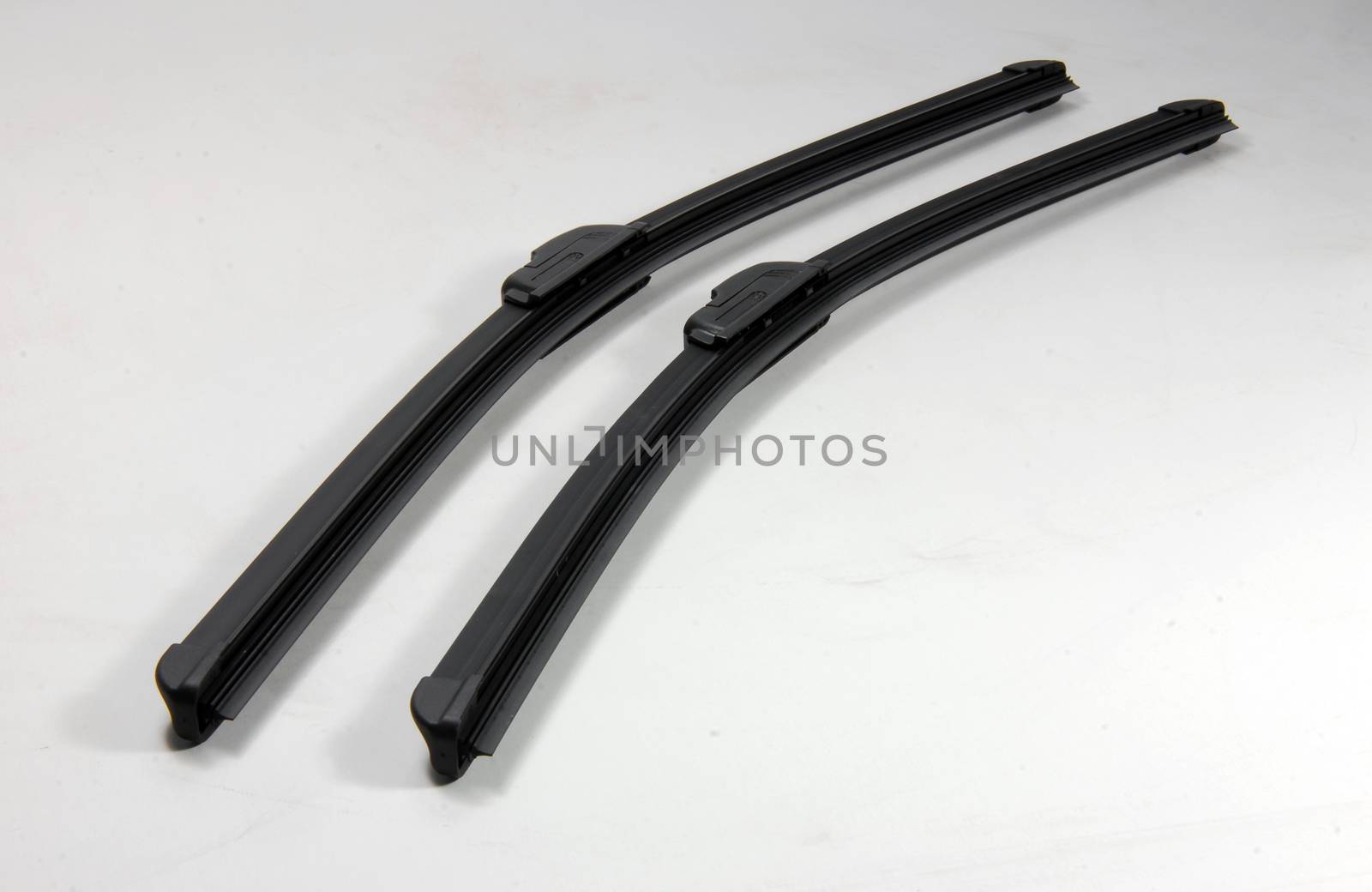 Cars windshield wipers on a white background