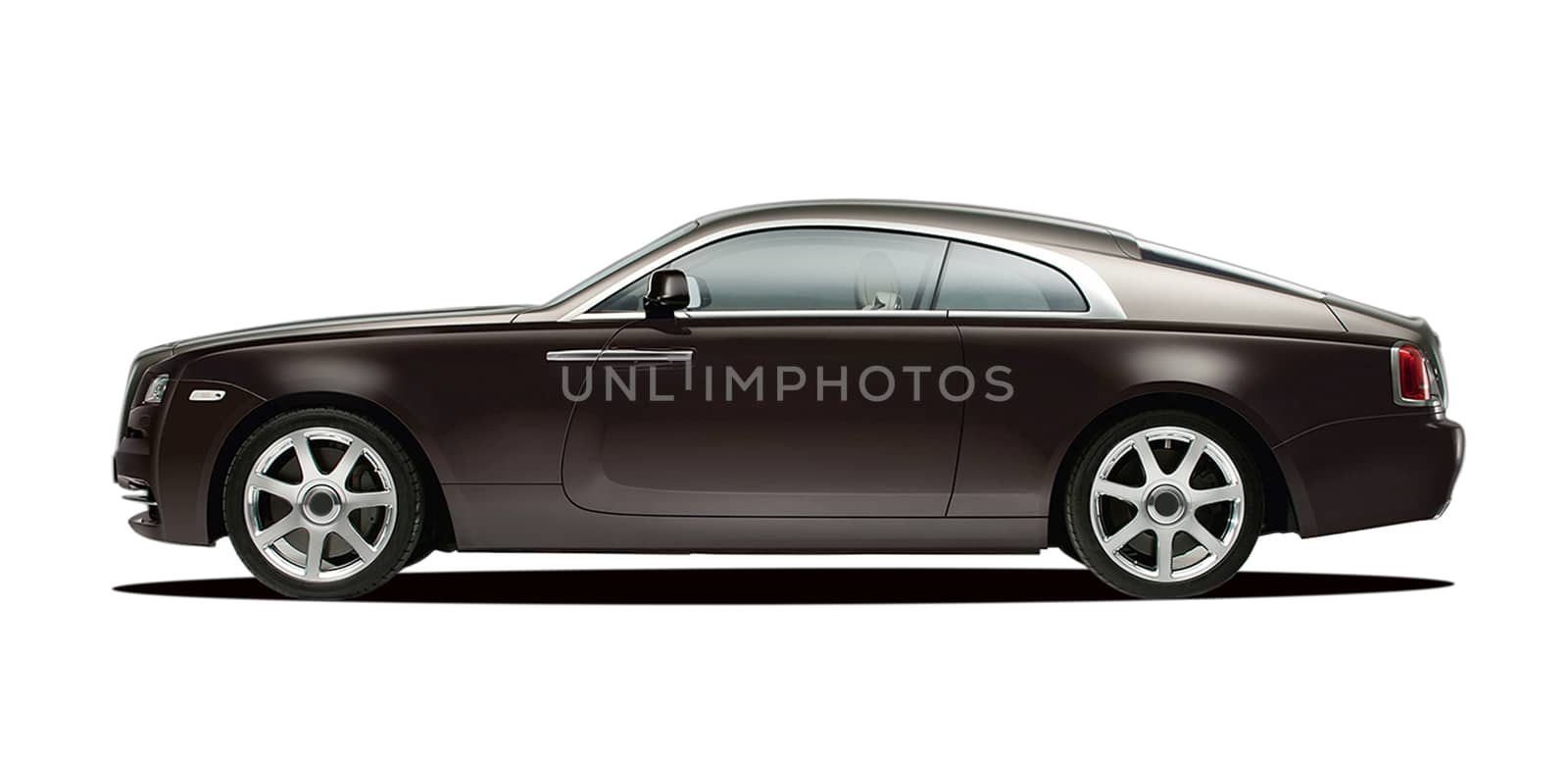 luxury coupe on white background