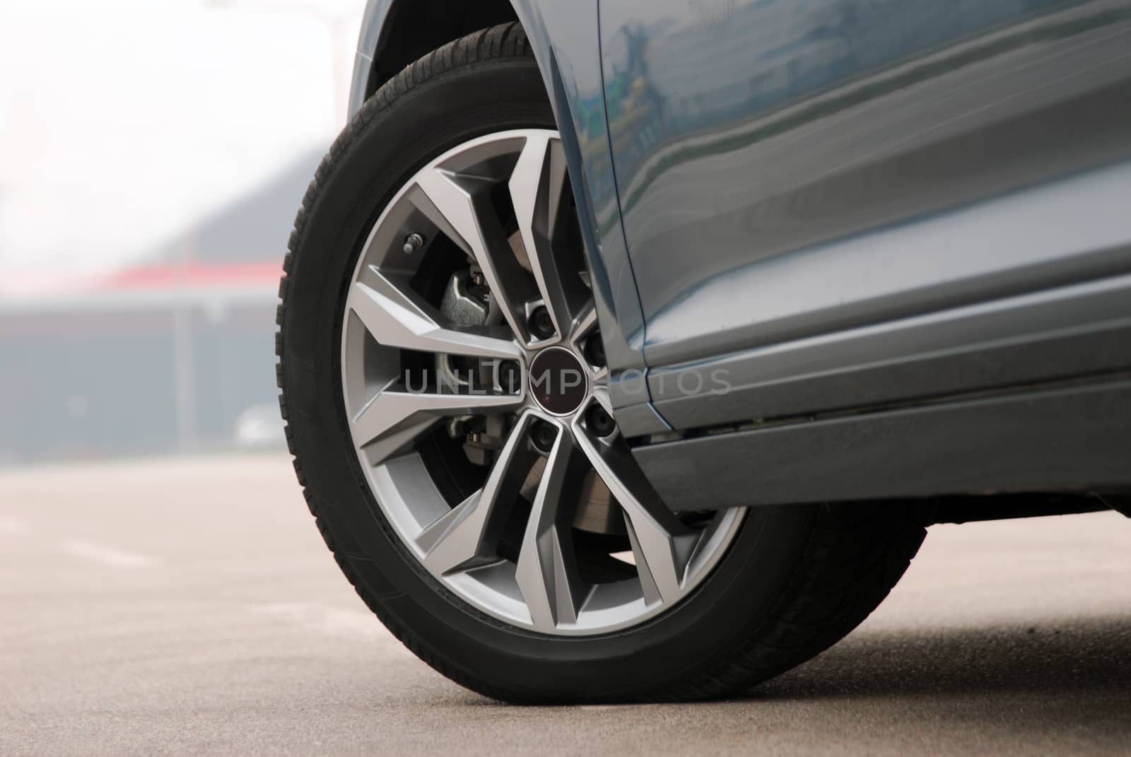 tire and alloy wheel on this high performance sports car