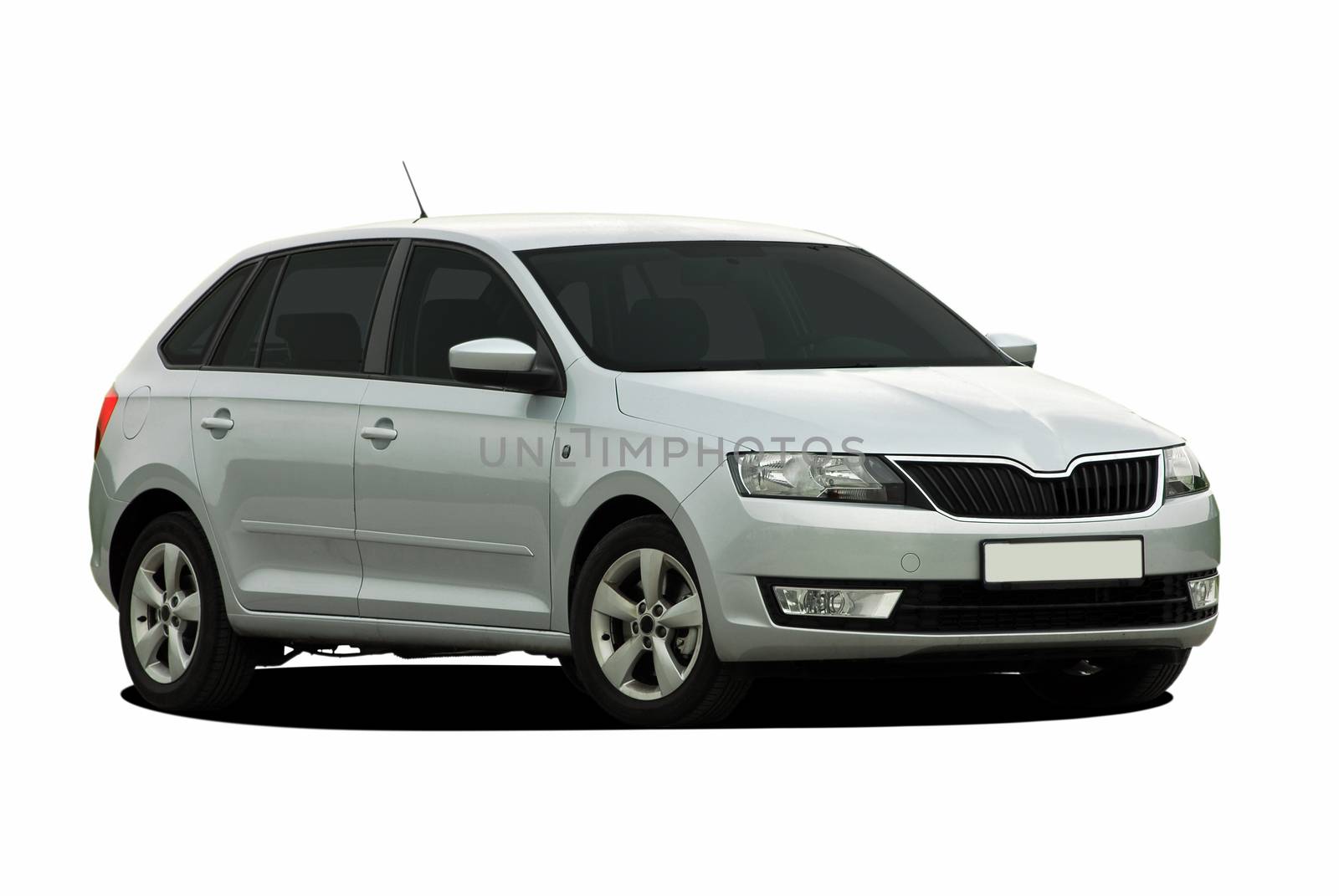gray car on white background