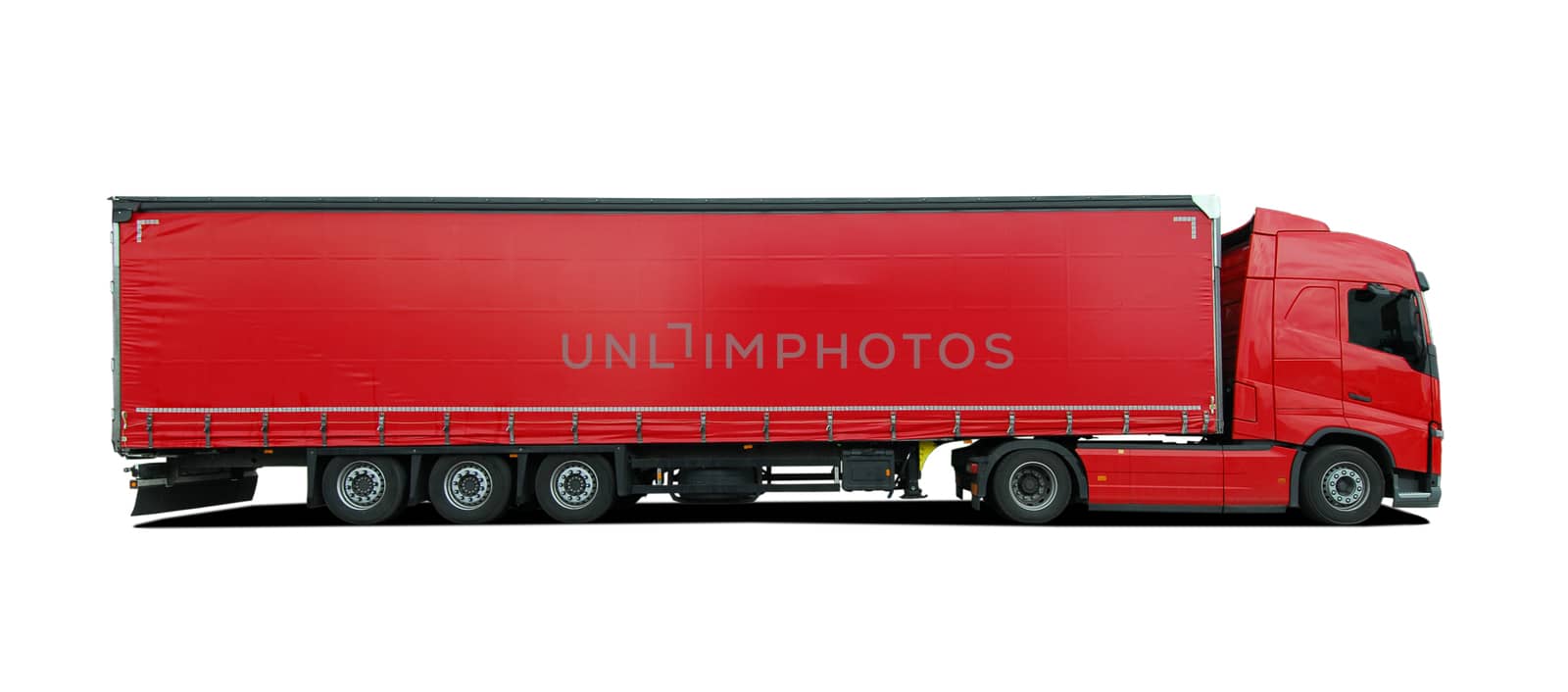 large truck with semi trailer on a white background