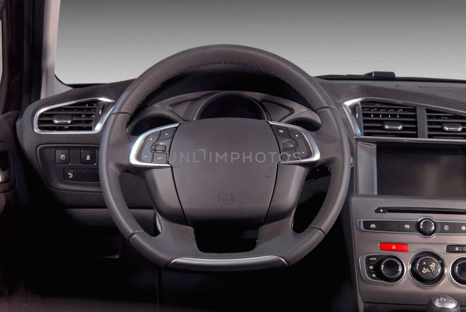 steering wheel in the new modern car
