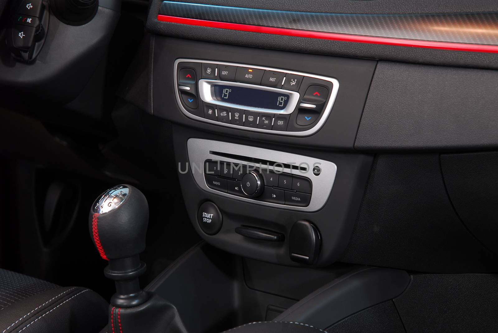 studio shot modern car interior, cockpit details