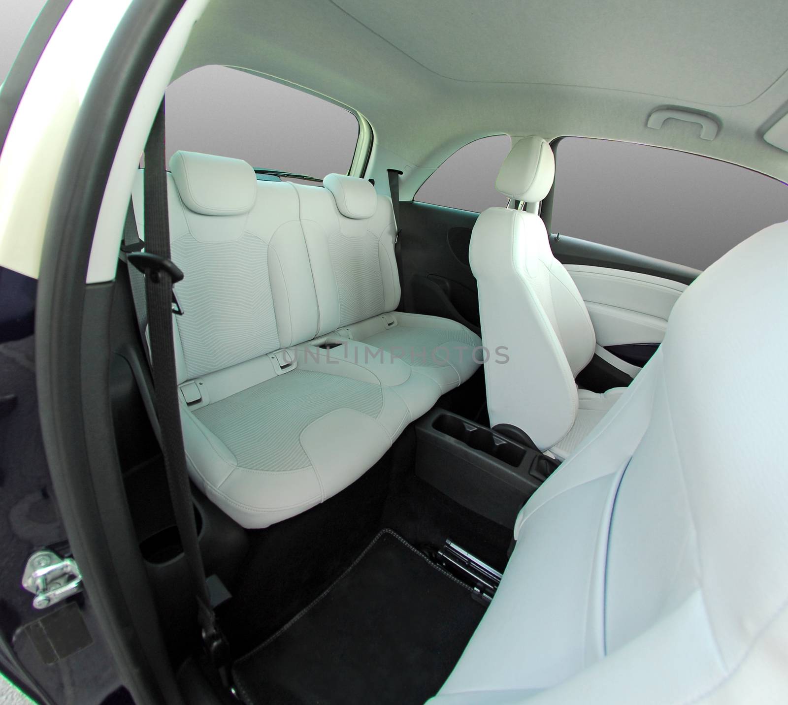 car interior, rear seat in the small passenger car