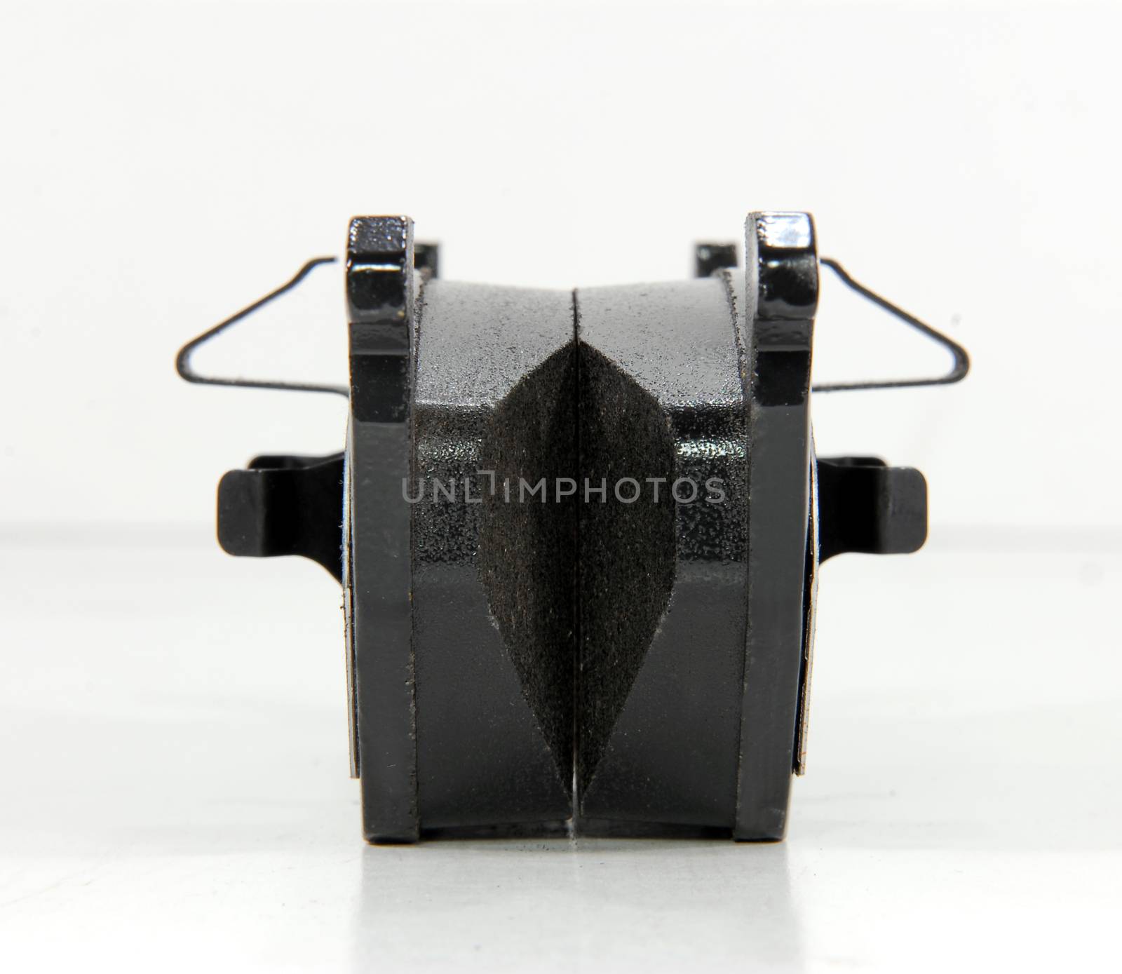 two brake pads for car, part for disc brake system
