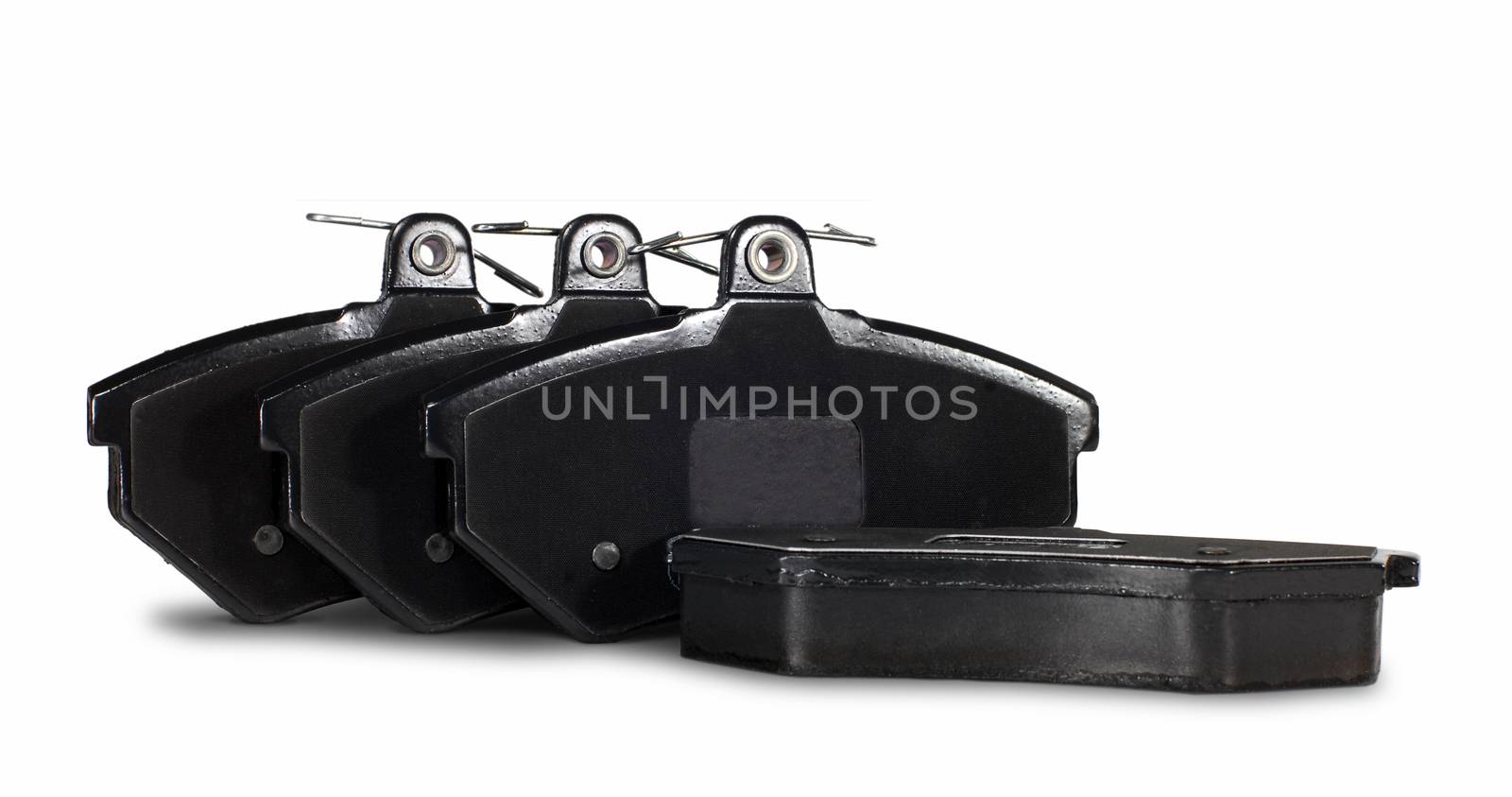 four brake pads for car, part for disc brake system
