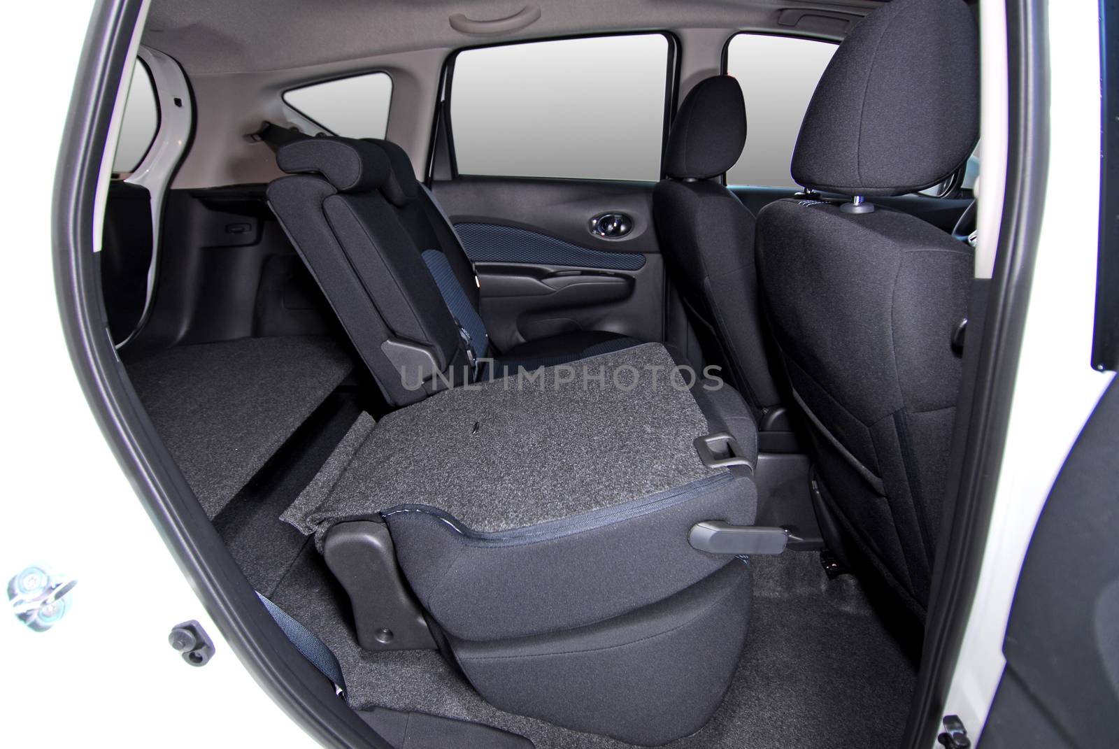 down rear seats in a modern passenger car