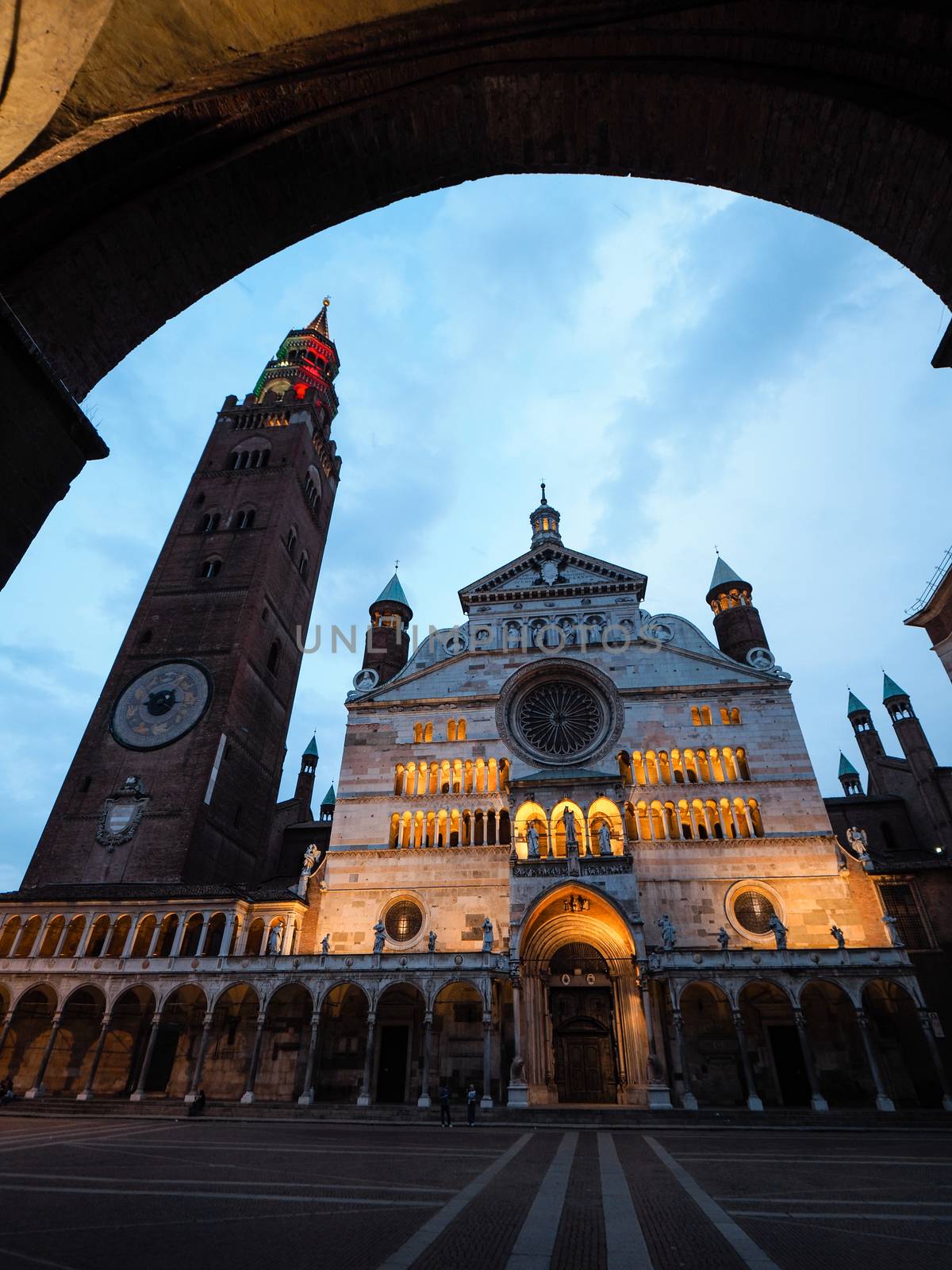 Cremona, Lombardy, Italy - May  2020 - Main Duomo square and Tor by verbano