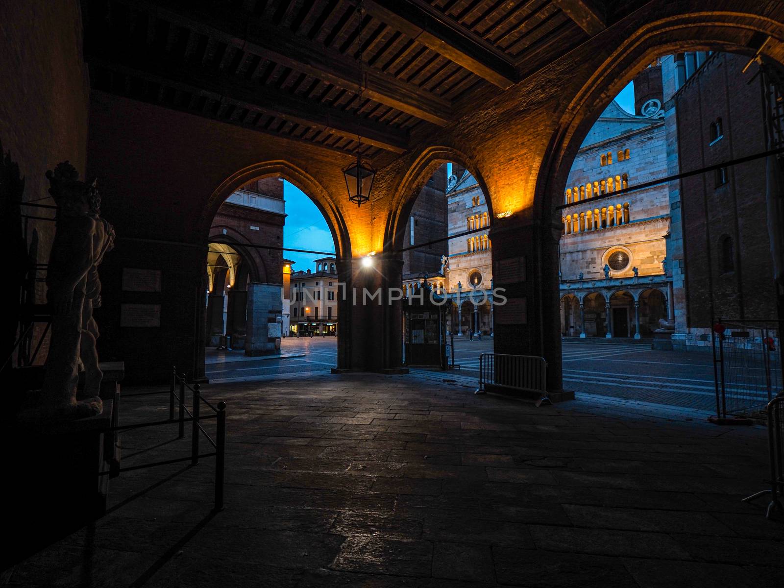 Cremona, Lombardy, Italy - May  2020 - Main Duomo square and Tor by verbano