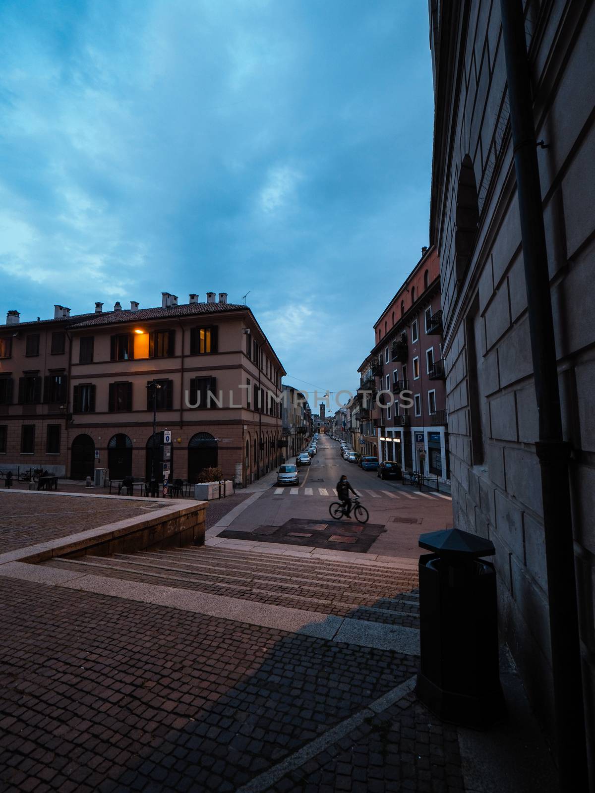 Cremona, Lombardy, Italy - May  2020 - Main Duomo square and Tor by verbano