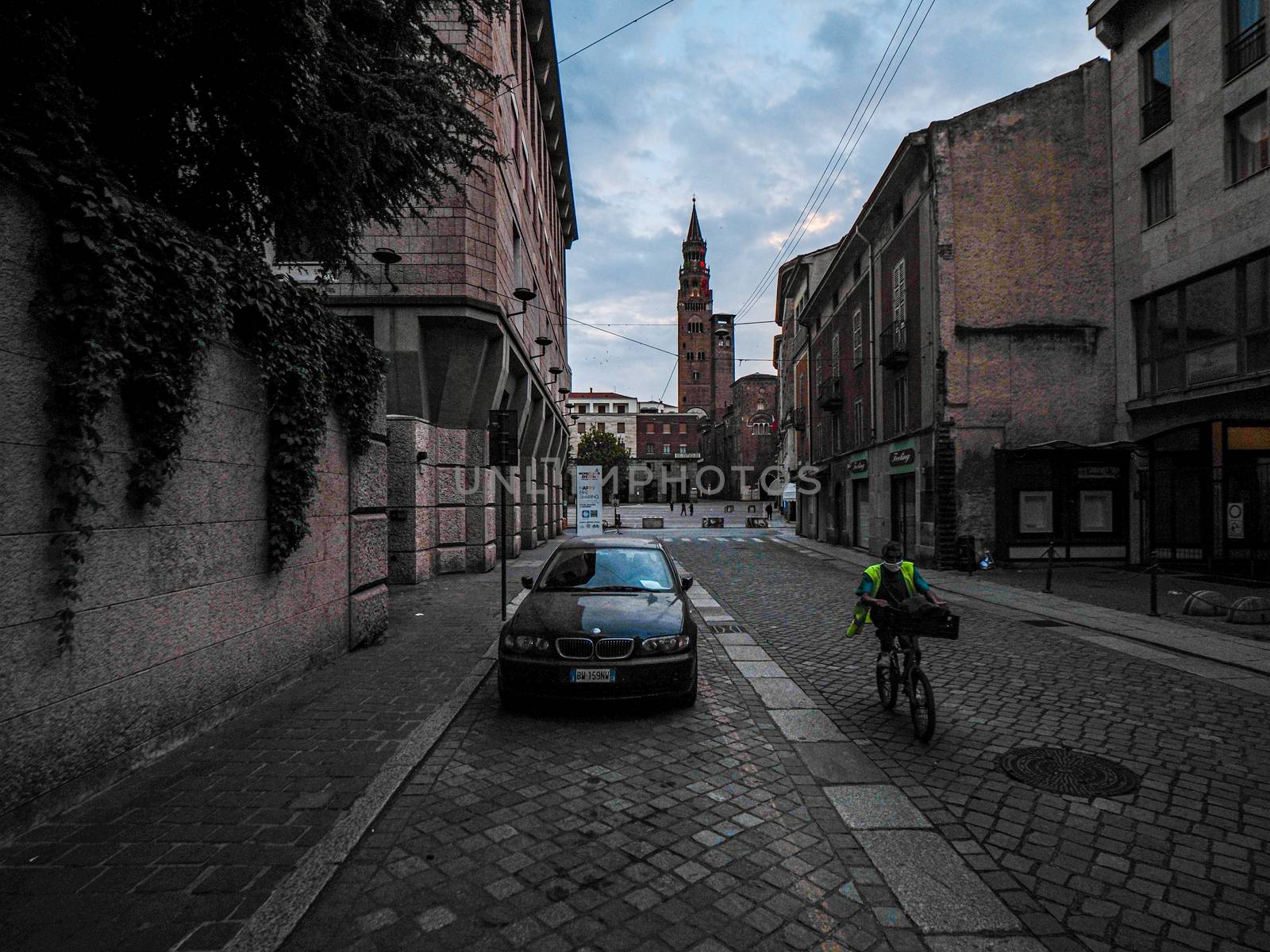 Cremona, Lombardy, Italy - May  2020 - Main Duomo square and Tor by verbano