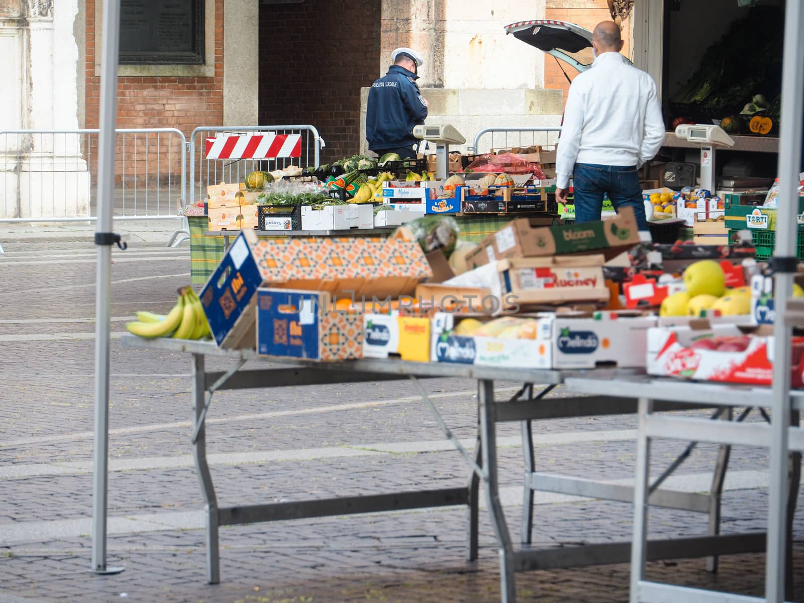 Cremona, Lombardy, Italy - 16 th may 2020 - People grocery shopp by verbano