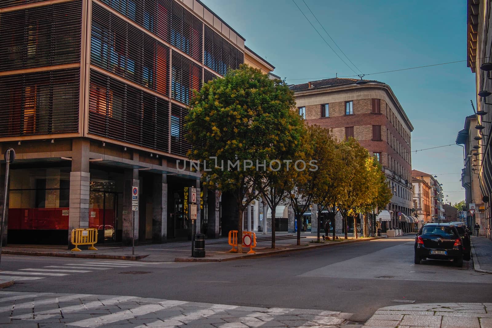 Cremona, Lombardy, Italy - April 30 th - May 1st 2020 - a deserted city  during coronavirus outbreak lockdown phase 2 and economic crisis