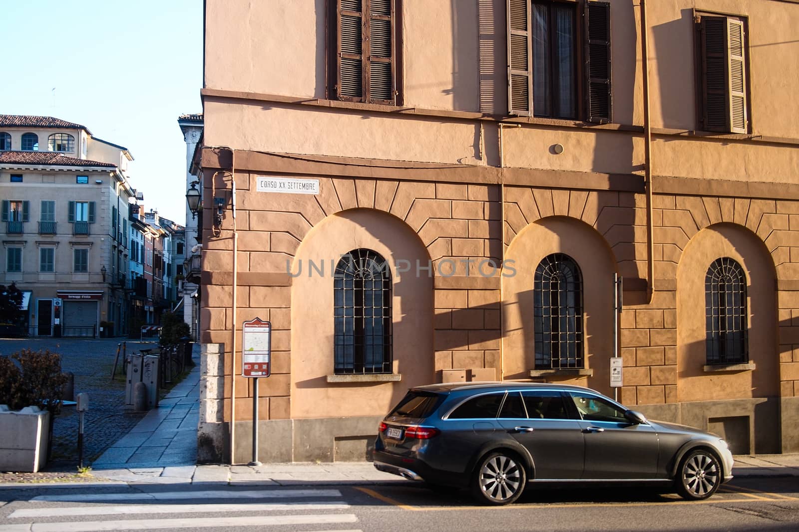 Cremona, Lombardy, Italy - April 30 th - May 1st 2020 - a deserted city  during coronavirus outbreak lockdown phase 2 and economic crisis