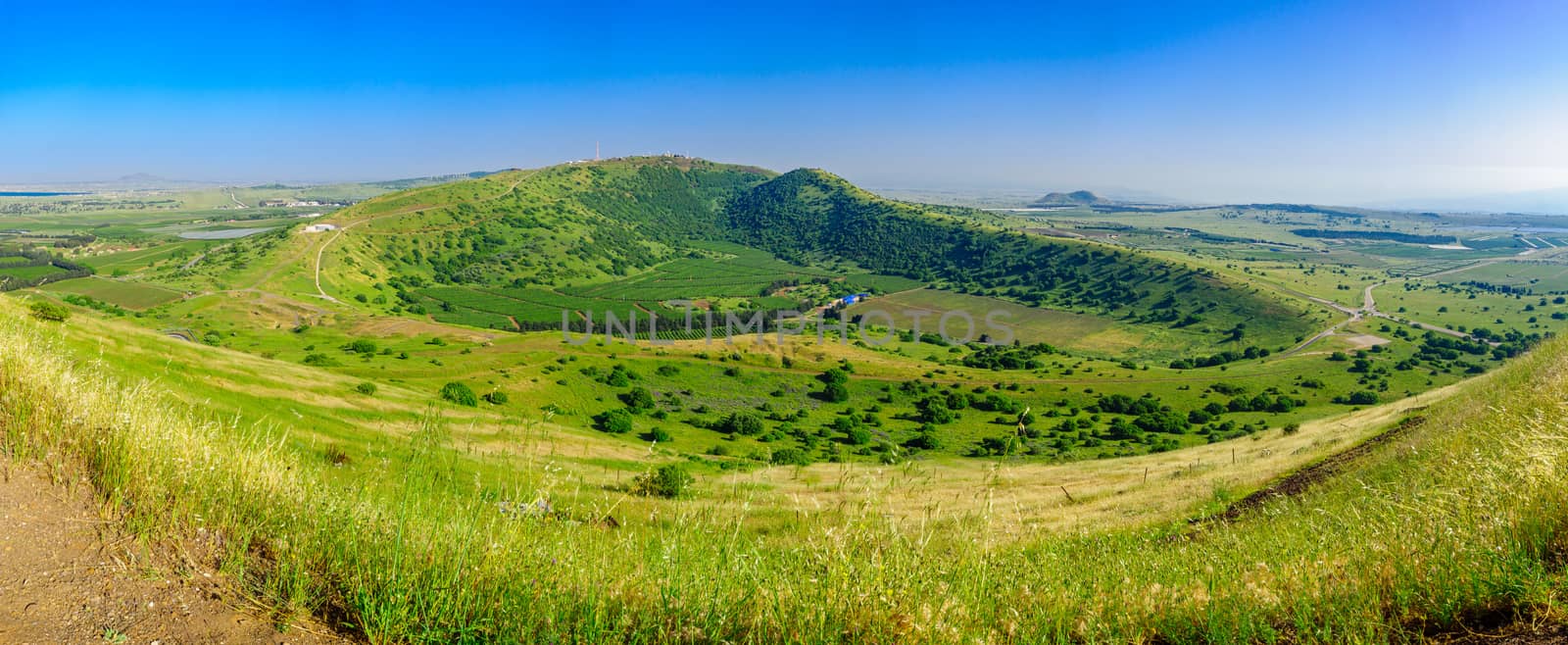 Panoramic view of the Golan Heights landscape from Mount Bental by RnDmS