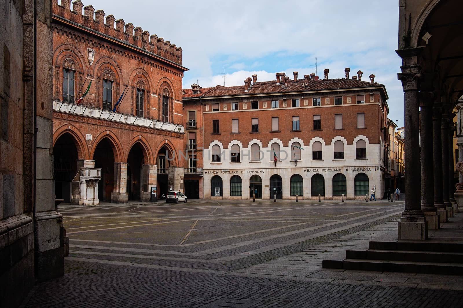 Cremona, Lombardy, Italy - April 30 th - May 1st 2020 - a deserted city  during coronavirus outbreak lockdown phase 2 and economic crisis