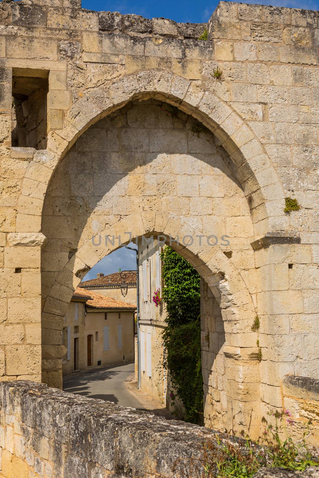 Old entrance of saint emilion, in aquitaine, france