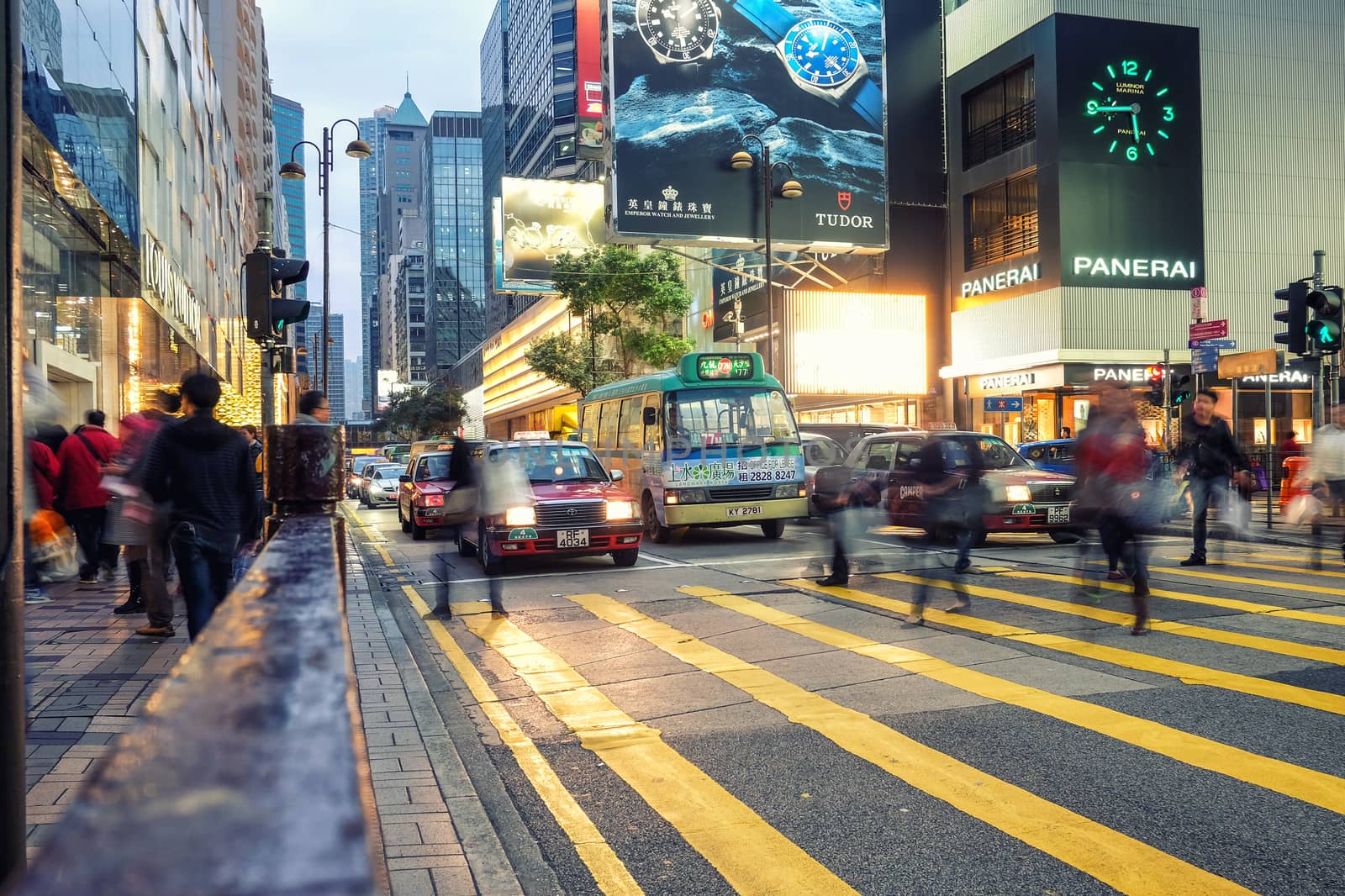 HONG KONG - JANUARY 14: People speed walking across Road, Causew by Surasak