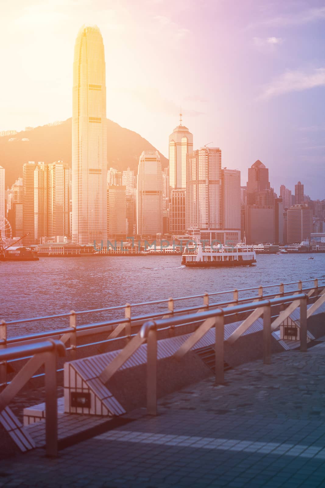 Hong Kong's Victoria Harbour in sunrise
