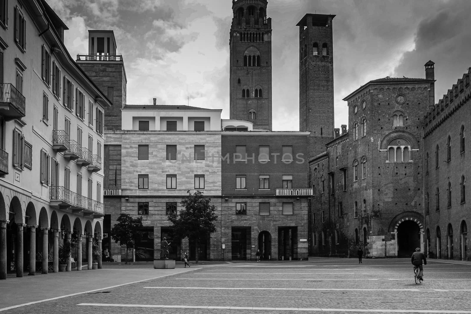 Cremona, Lombardy, Italy - April 30 th - May 1st 2020 - a deserted city  during coronavirus outbreak lockdown phase 2 and economic crisis