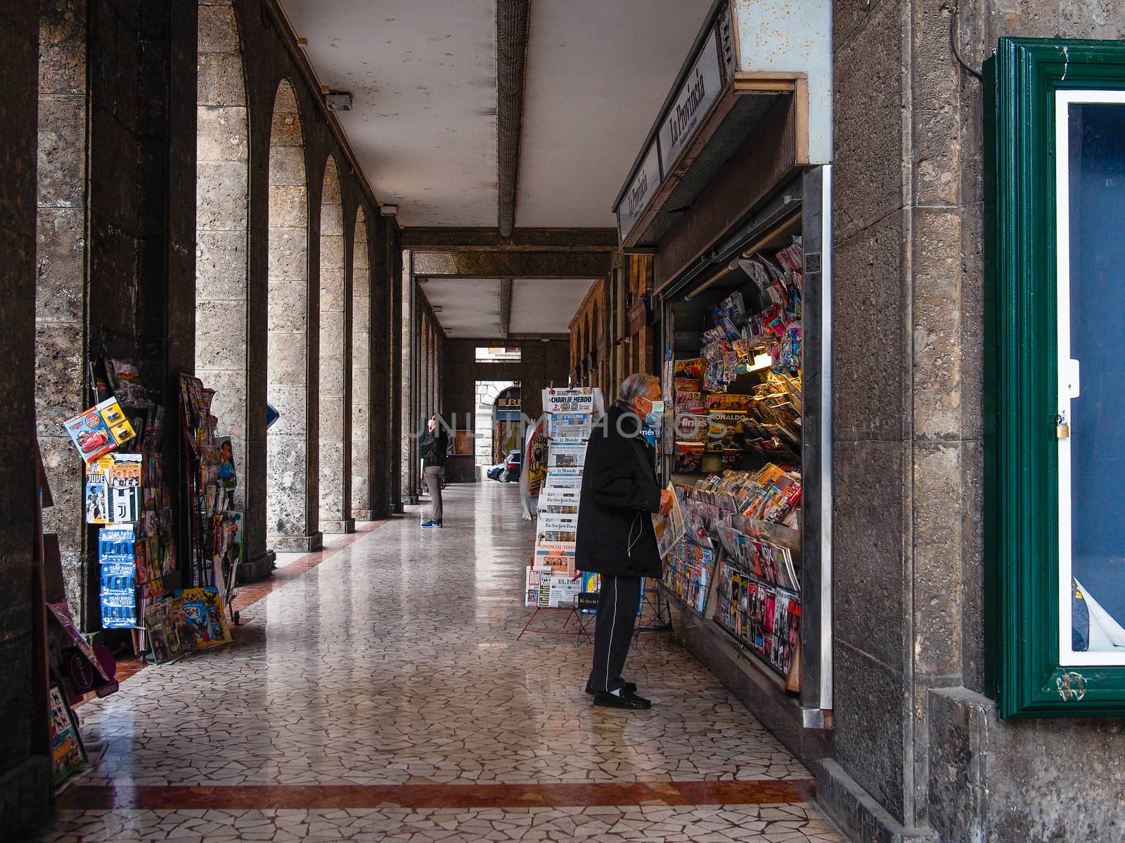 Cremona, Lombardy, Italy - May  5 6 7  2020 - social distancing in empty city  during coronavirus outbreak lockdown phase 2 and economic crisis