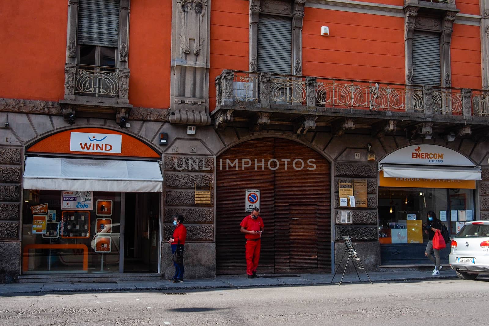 Cremona, Lombardy, Italy - May  5 6 7  2020 - social distancing in empty city  during coronavirus outbreak lockdown phase 2 and economic crisis