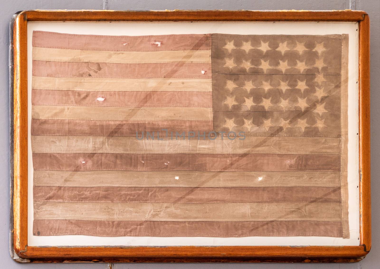 USA flag used during Japanese surrender ceremony at USS Missouri by Claudine