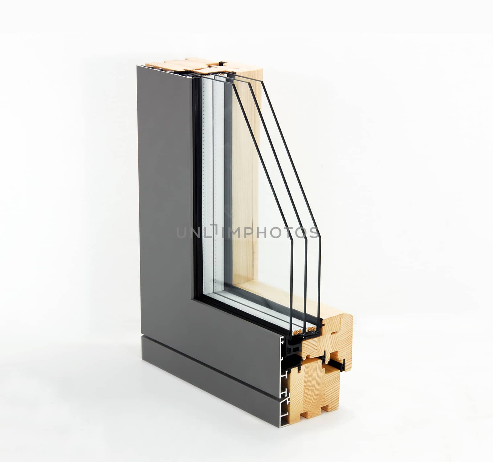 section window with three glasses and two air chambers