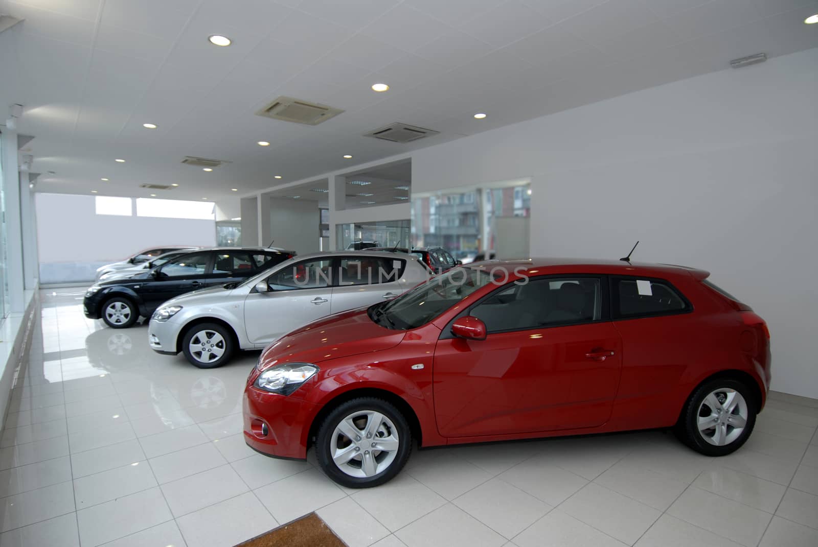 cars in showroom by aselsa