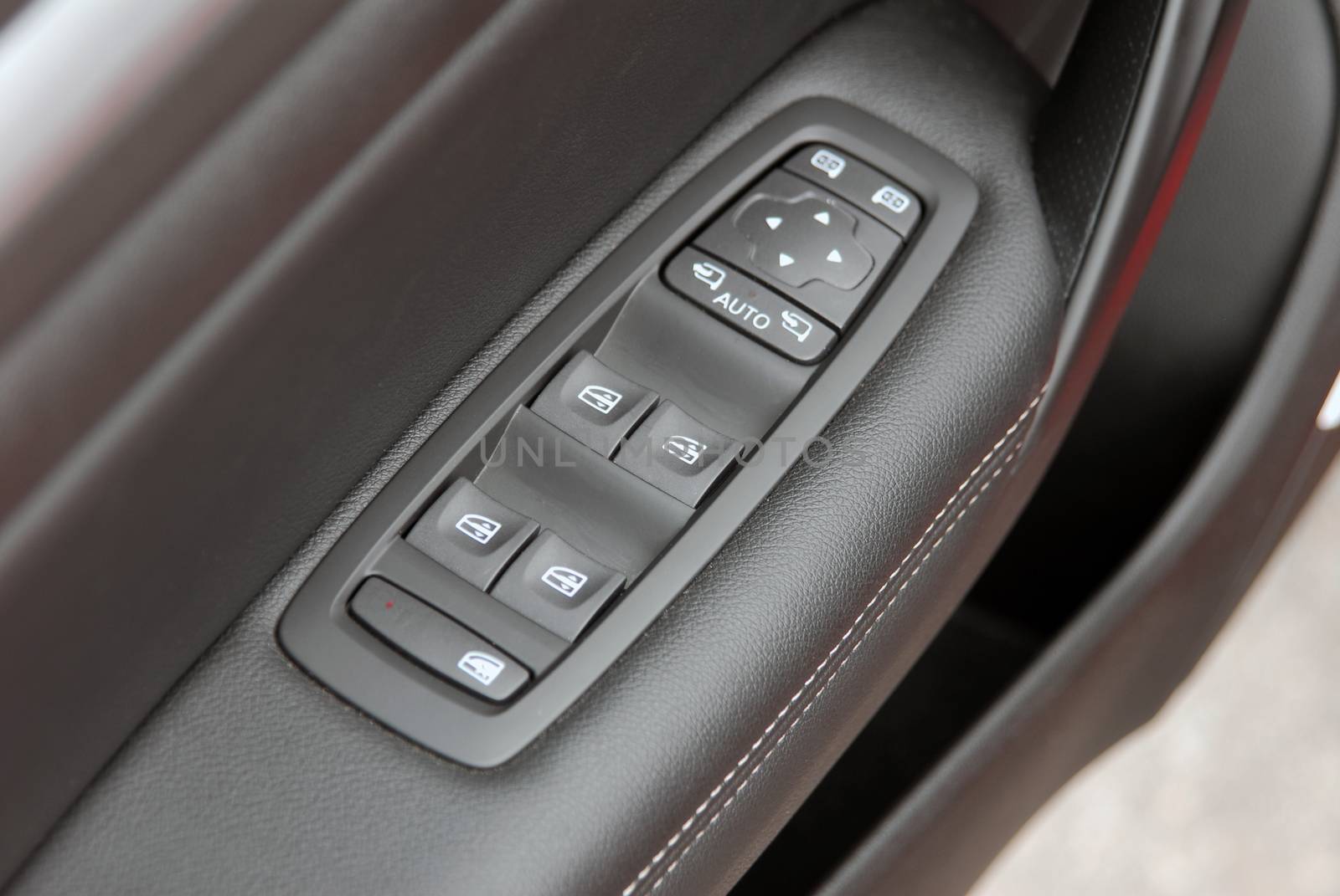 window button and side mirror switch control, car interior detail