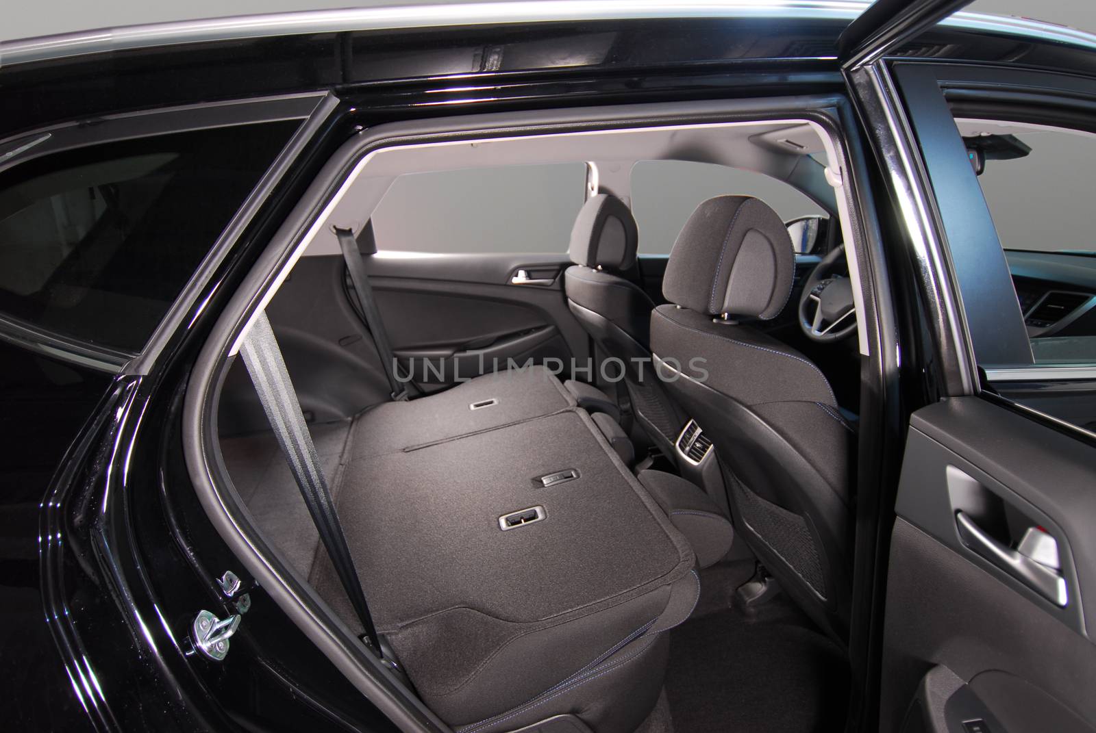 down rear seats in a modern passenger car