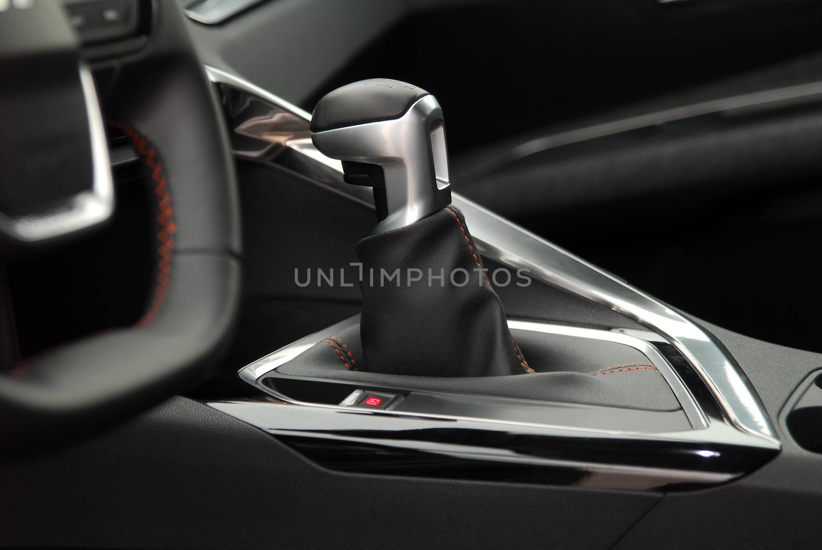 maual shift lever in the passenger car