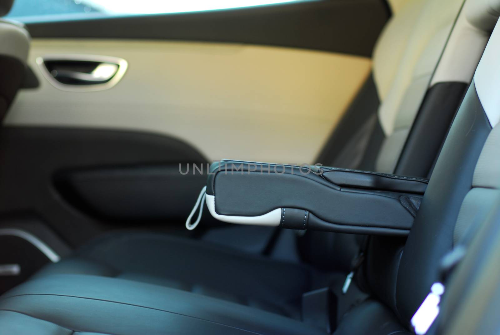 armrest in the luxury passenger car, rear seats