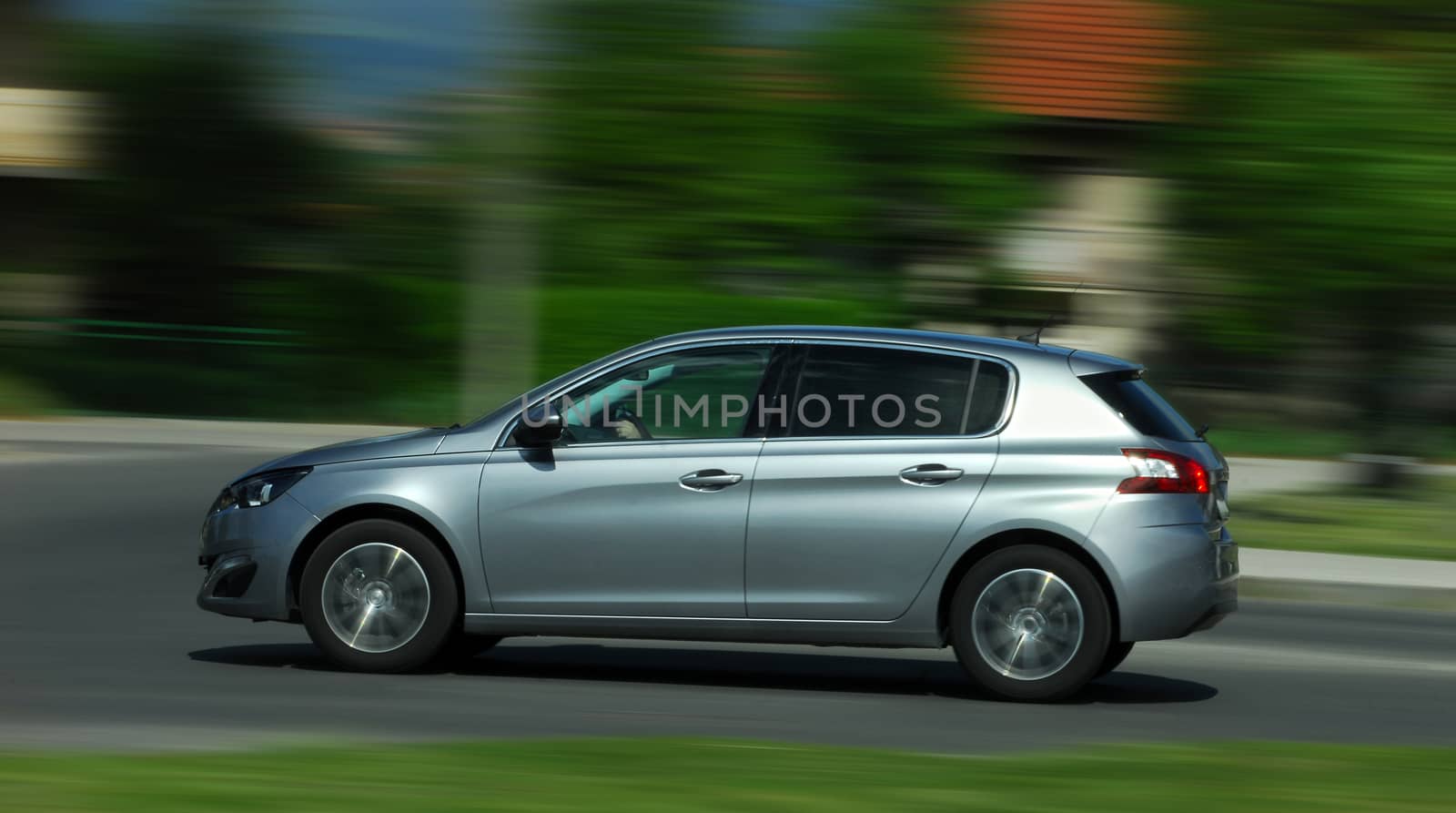 car photographed at high speeds