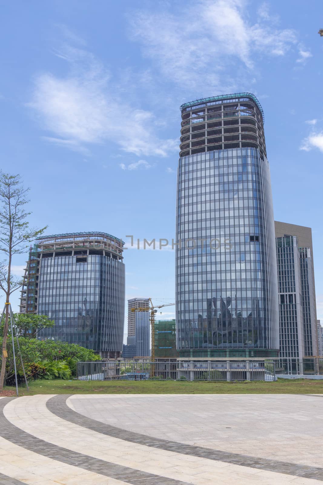 modern office building with blue sky