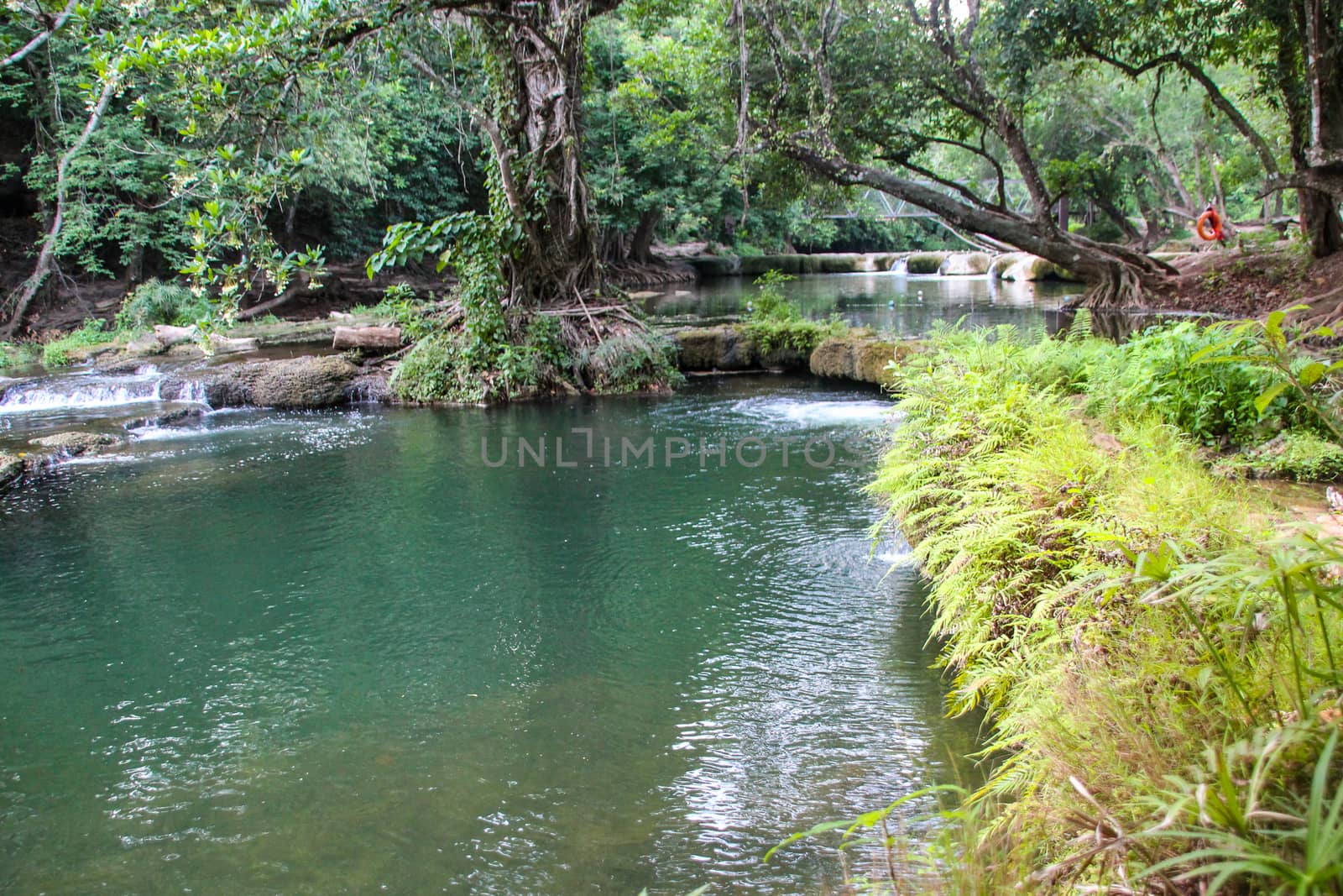 Chet Sao Noi Waterfall Located in the area of Pak Chong District Nakhon Ratchasima And Muak Lek District, Wang Muang District, Saraburi Province, Thailand.