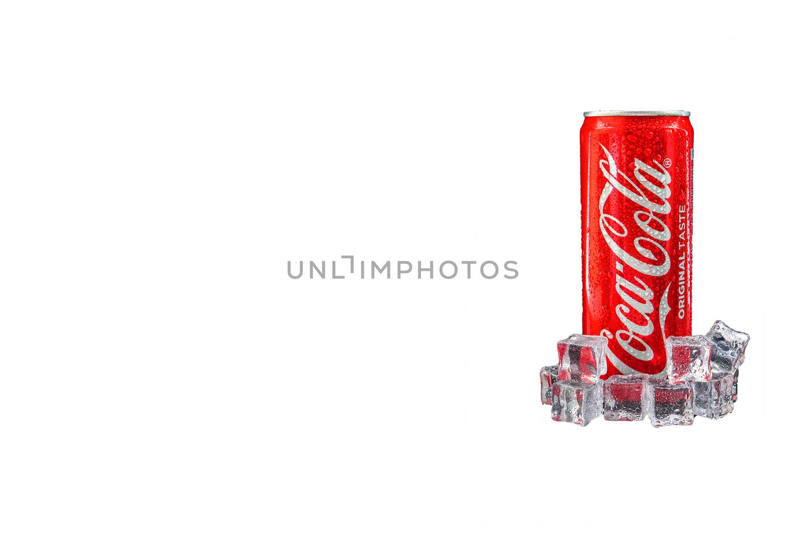 Cola cola drink on white background. Copy space by silverwings