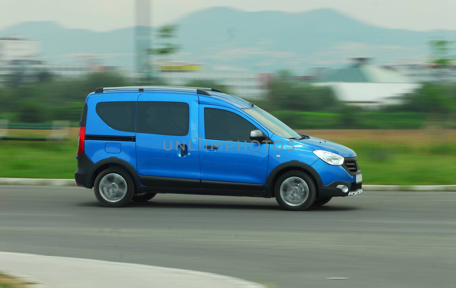 car photographed at high speeds