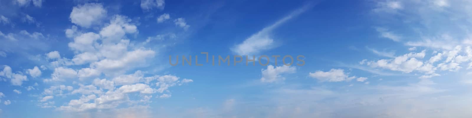 Panorama sky with cloud on a sunny day. by Tanarch