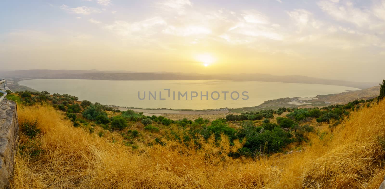 Sunset view from the south east of the Sea of Galilee, Northern Israel