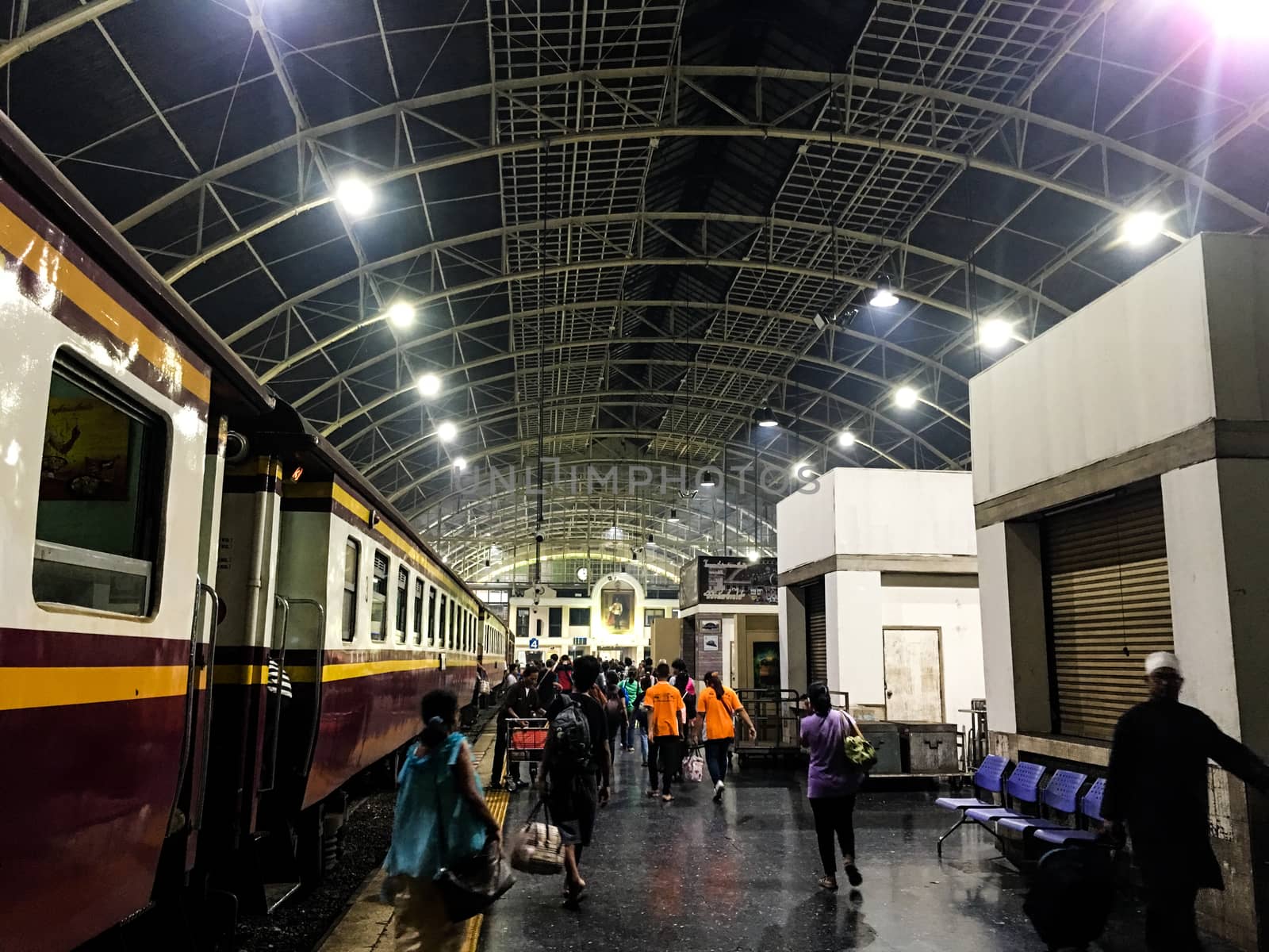 Bangkok Railway Station Or another name is Hua Lamphong Station. Bangkok,Thailand