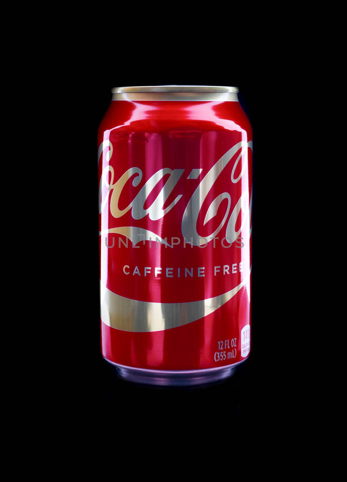 Kuala Lumpur, Malaysia - March 5, 2020 : Cola cola or Coke drink on black background. Coca Cola is competitor of Pepsi drink. Copy Space