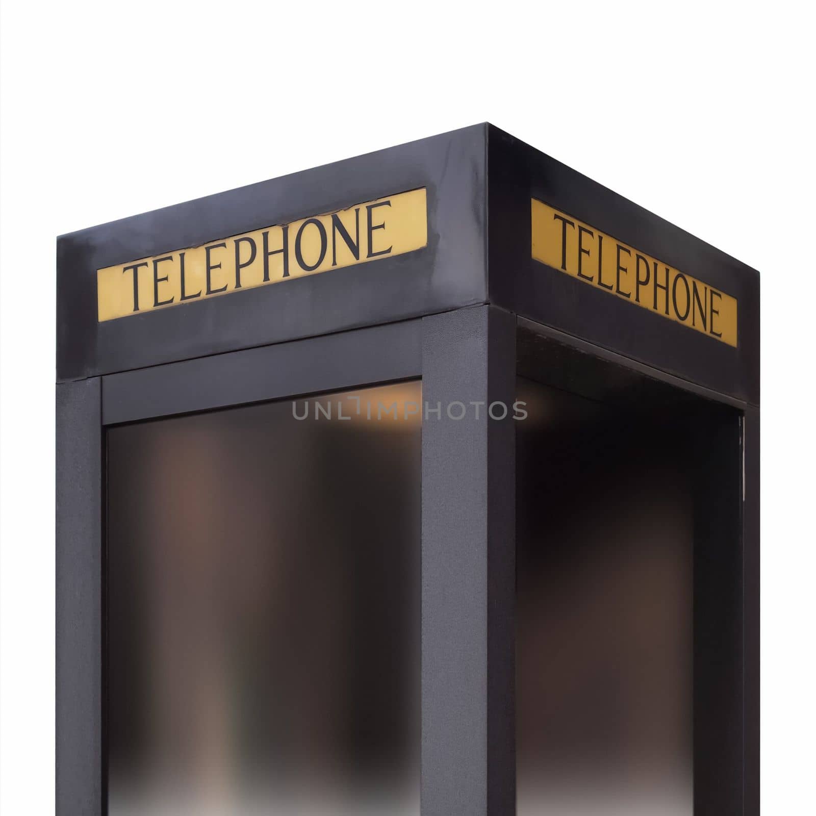 modern telephone box isolated over white background