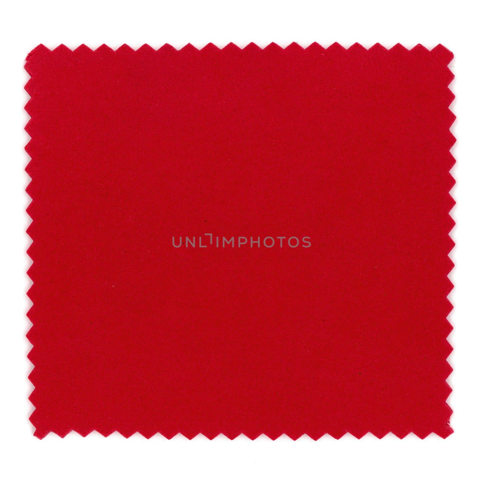 red silicone rubber sample over white background with zig zag border