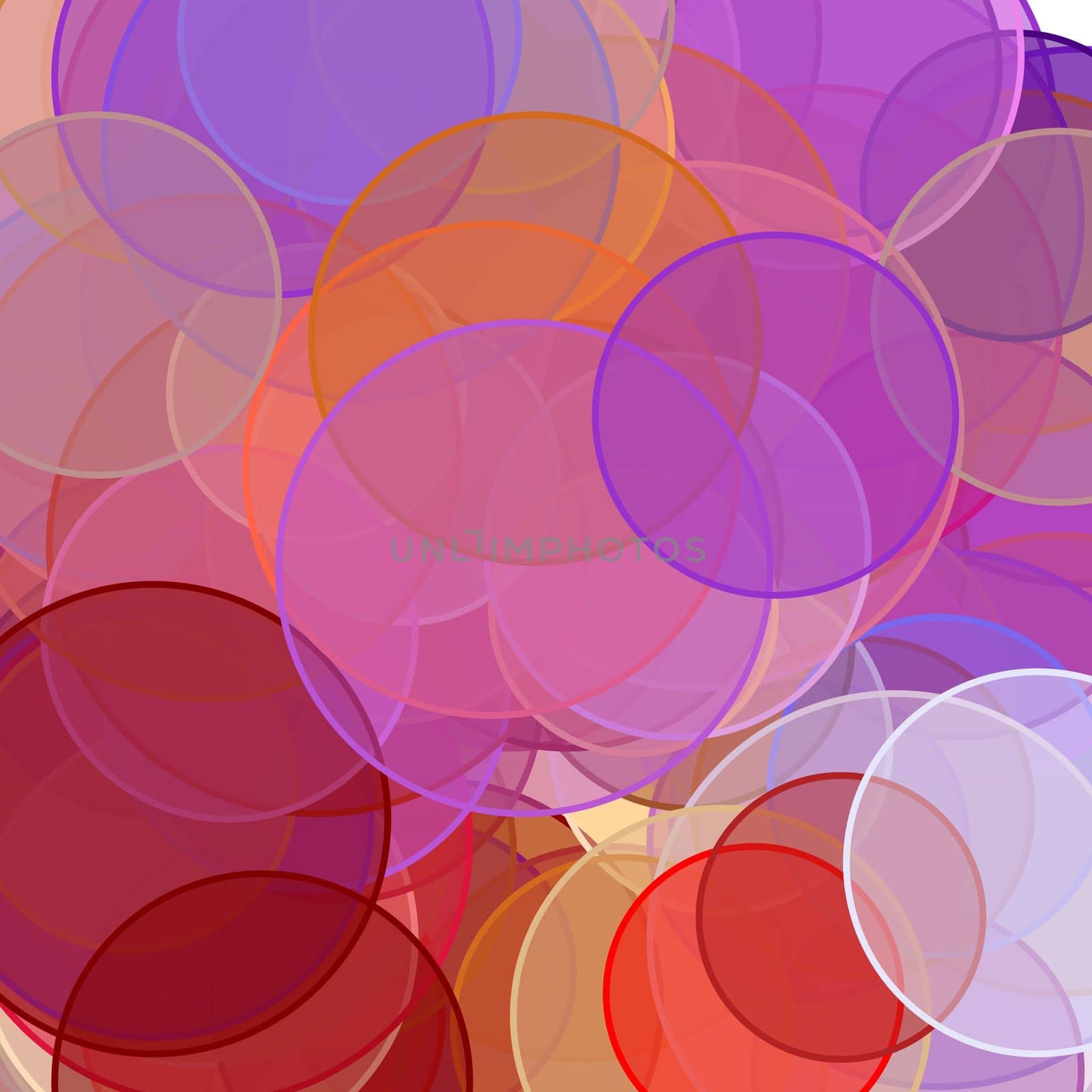 Abstract minimalist red orange brown violet illustration with circles useful as a background