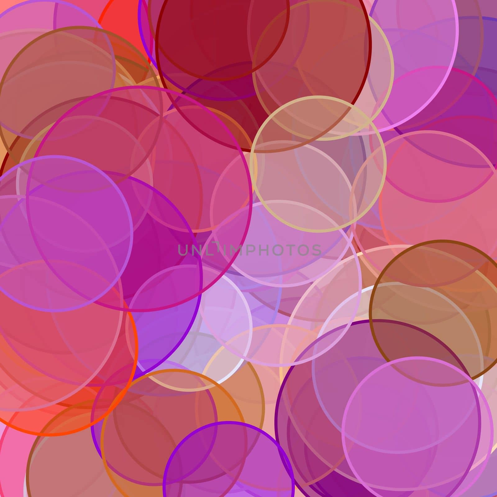 Abstract minimalist red orange brown violet illustration with circles useful as a background