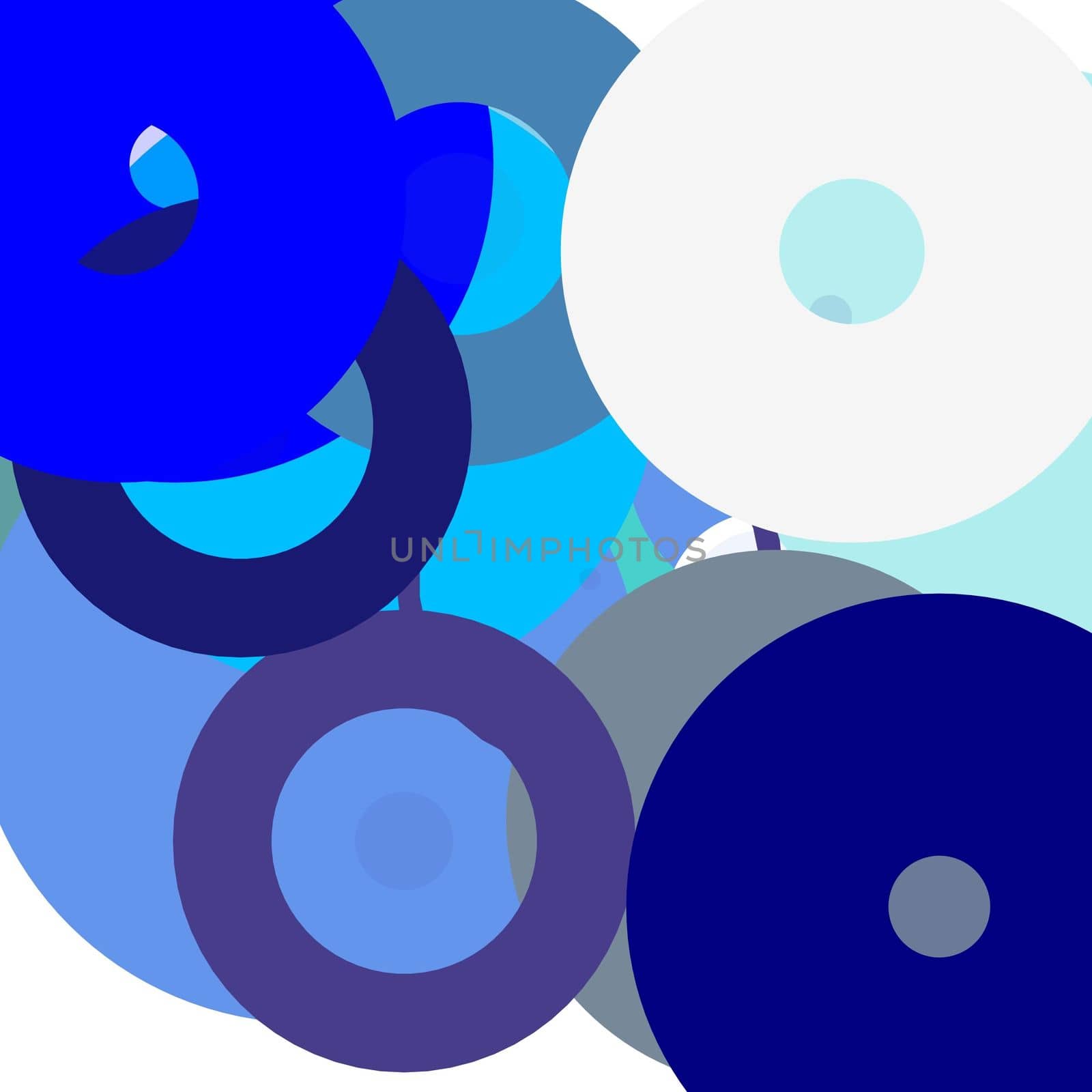 Abstract minimalist grey blue illustration with circles useful as a background