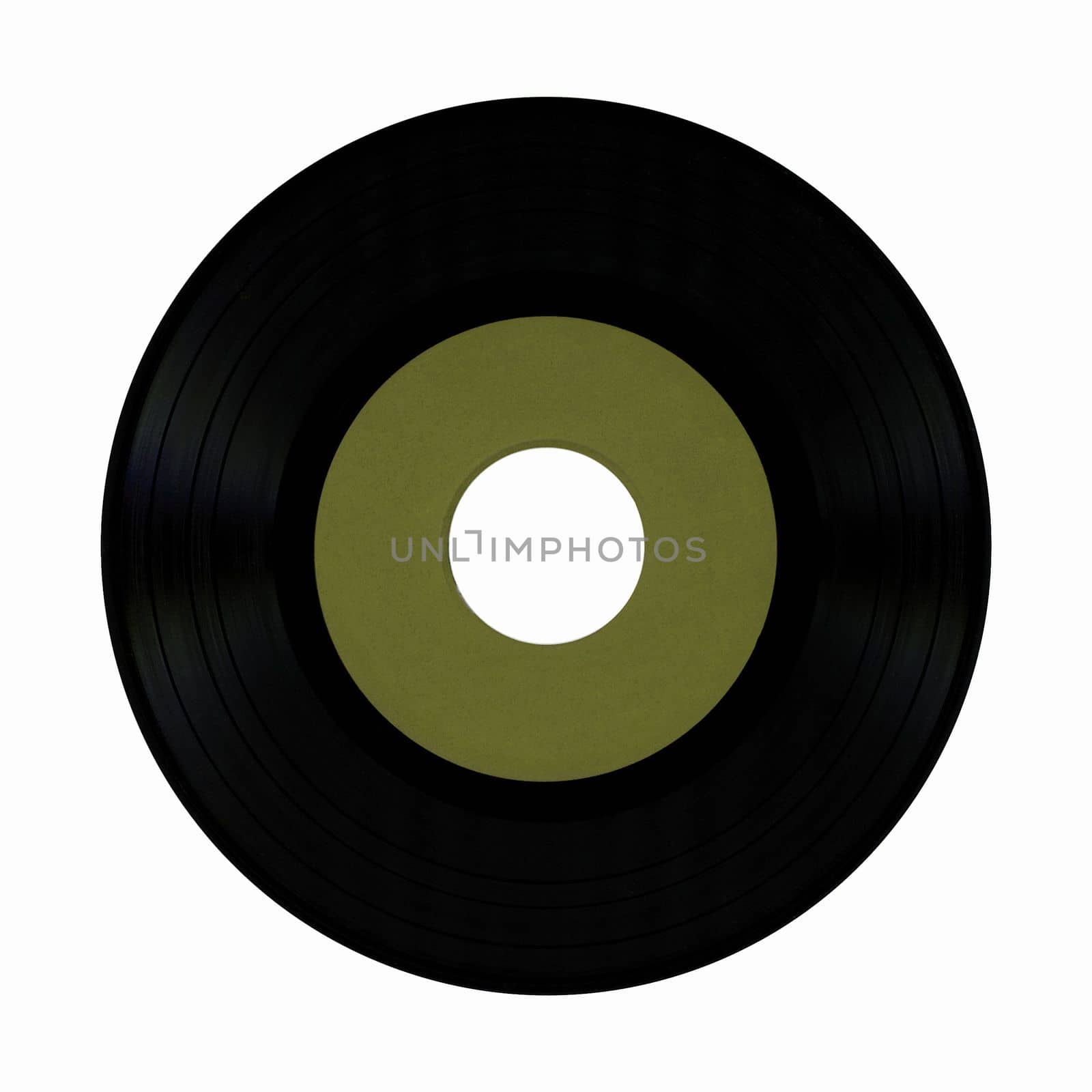 vinyl record with blank green label isolated over white by claudiodivizia