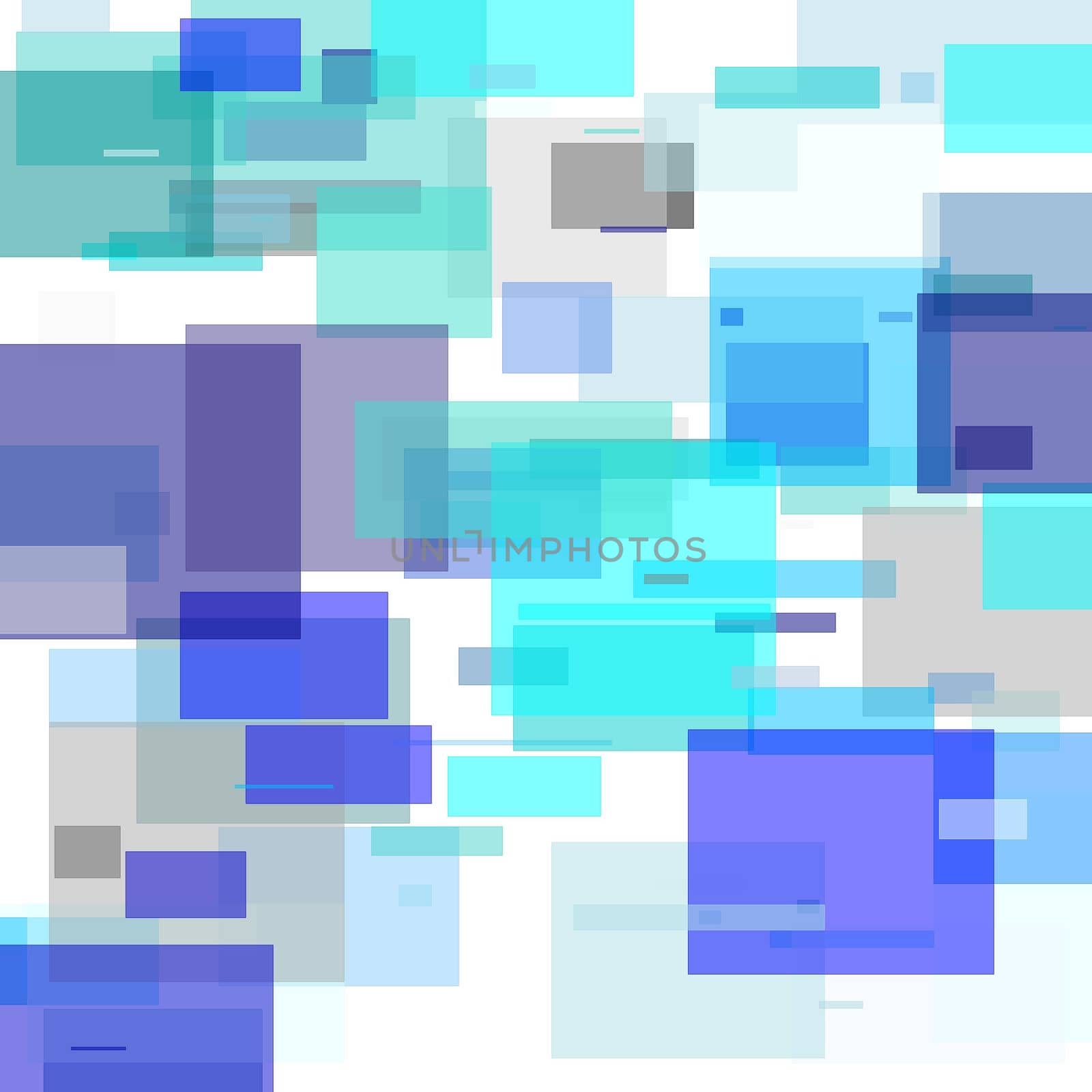 Abstract minimalist grey blue illustration with squares useful as a background