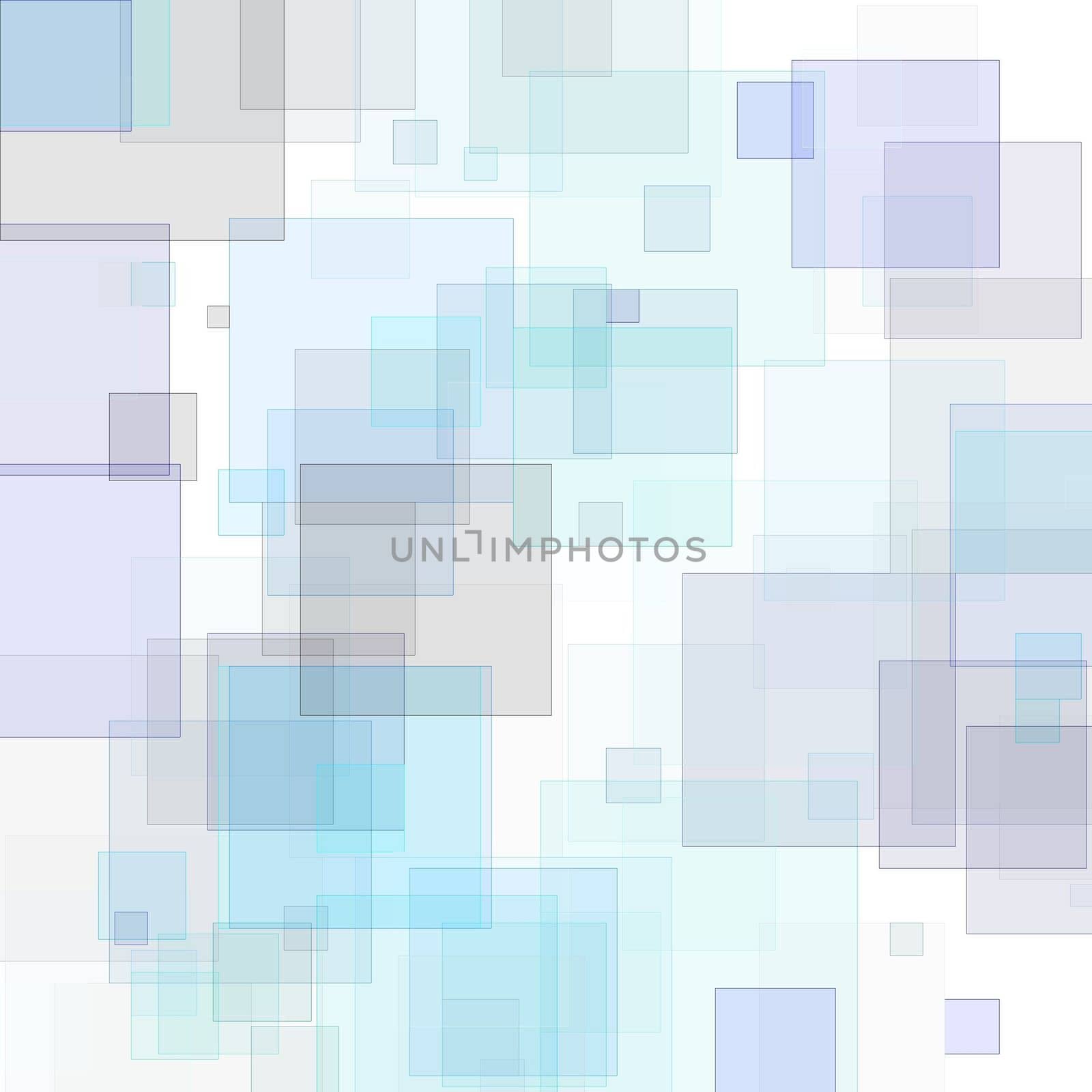 Abstract minimalist grey blue illustration with squares useful as a background